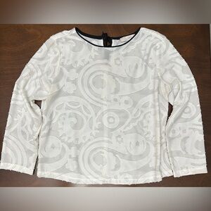 LOFT White Textured Women's Blouse